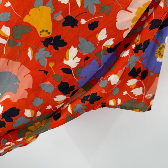 CABI Blouse Size Small 5892 Replay Floral Short Sleeve V-Neck Tunic Office Work - Picture 9 of 16